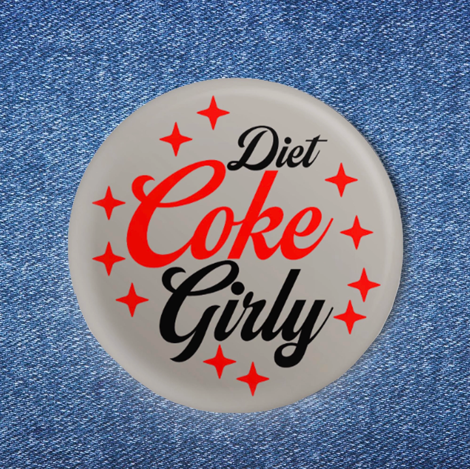 BOBBYK - Wholesale Lapel Pin/Button - Diet Coke Girly Button (1.50")0