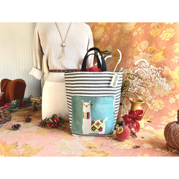 Atenti - Wholesale Knitting/Crochet Supplies - Knitting and Crochet Organizer Project Bag: Mamallama Hope Basket4