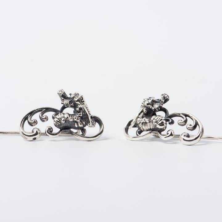 Labyrinth Worm Climber Earrings (Sterling Silver) for wholesale by LICENSED TO CHARM