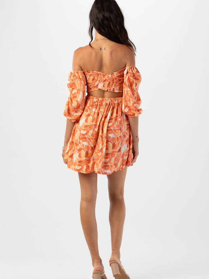 Spridda Kronblad Guld Callum Miniklänning för wholesale på Faire1