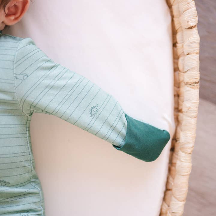 Will & Charlie Shop - Wholesale Sleepsuit - Baby - Tiny Dinosaurs Bamboo Zipper Footie Baby Sleeper Pajamas5