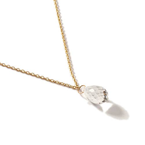 Colliers pendants Quartz blanc en or 14 carats pour la vente par Cocky Jewellery