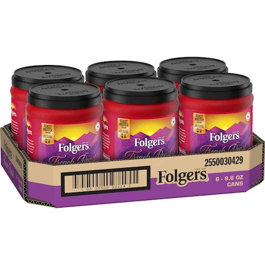 Shop The King - Wholesale Ground Coffee - Folgers Coffee French Roast Can 9.6 oz