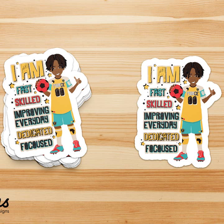 Kyrese - Football Affirmation Individual Die Cut Sticker for wholesale by Fefus Designs