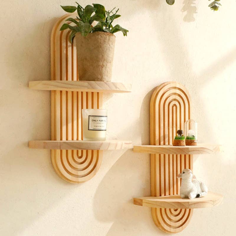 Kiyo Home - Wholesale Muurplank - Geometrische Houten Wandplank | Zwevende Wandplank12