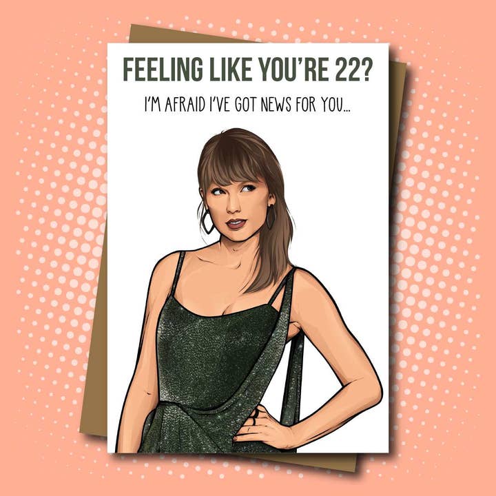 Cartão de aniversário inspirado em Taylor Swift - Feeling 22 por atacado de Maya Rose Creations