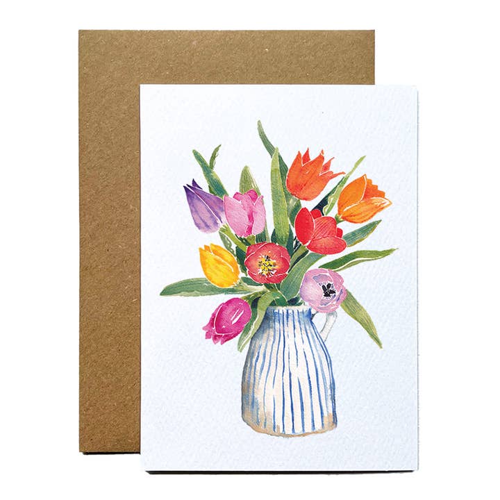 Birthday Greeting Card with Tulip Flowers for wholesale by Jenny Vellacott