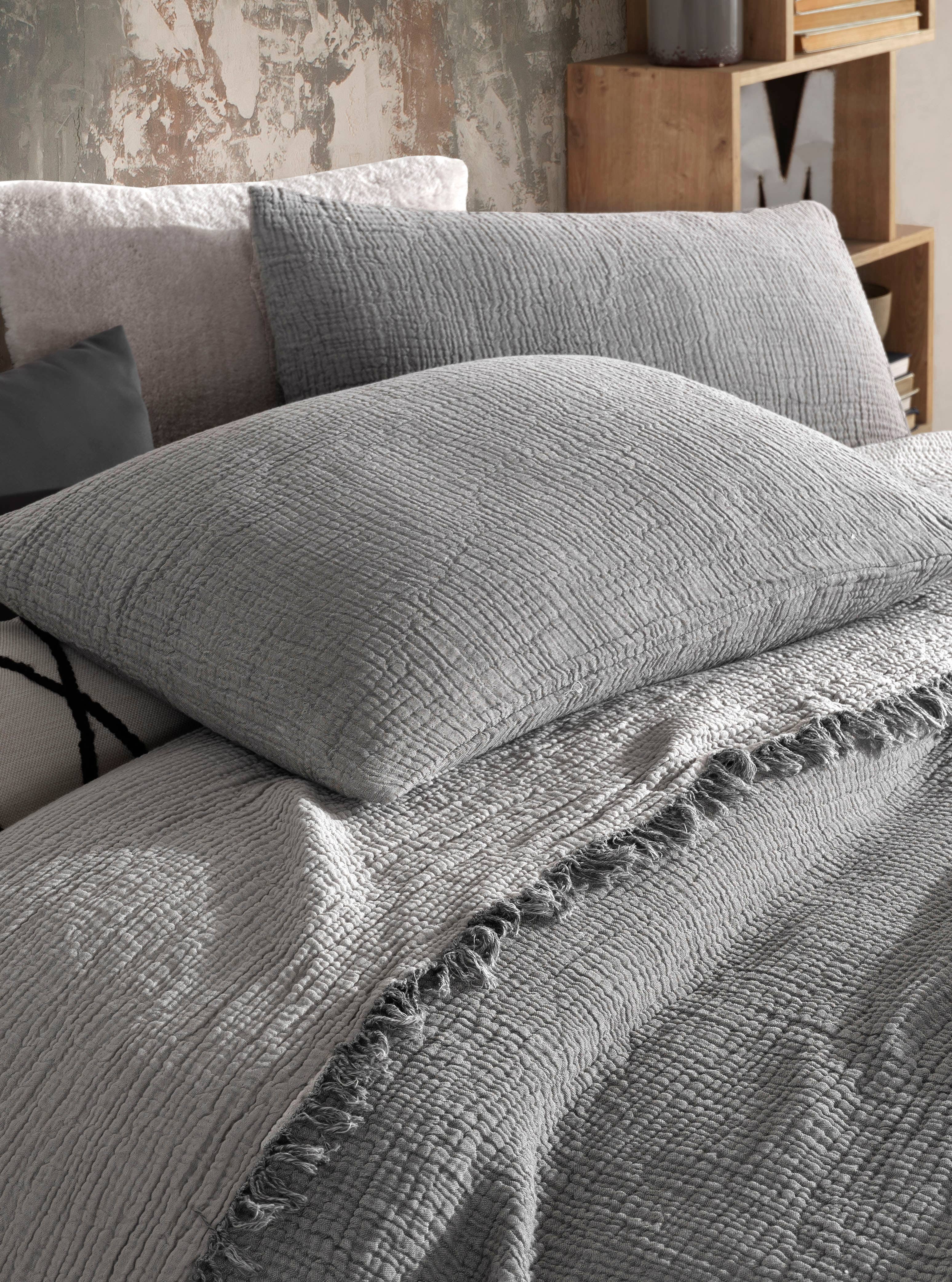 destinyhometex - Wholesale Throw Blanket - Purple color 4 layer gauze throw22