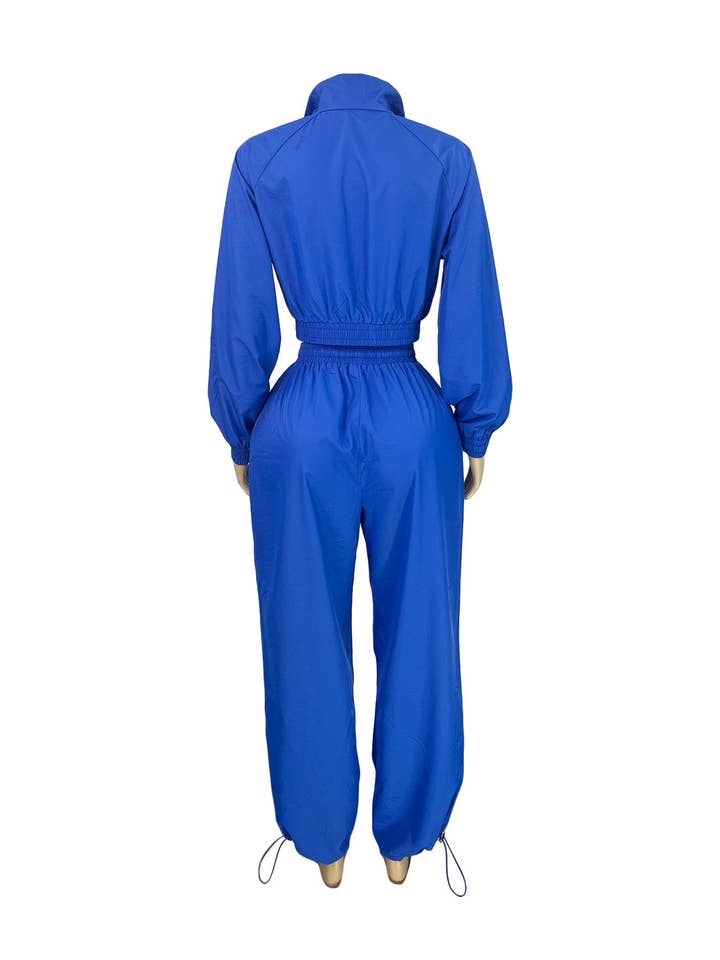 MB Fashion Wholesale - Wholesale Top & Pant Set (NOT Loungewear) - Women's - MB FASHION Two-Piece Windbreaker Zip-Up Set with Drawstring Details 50526