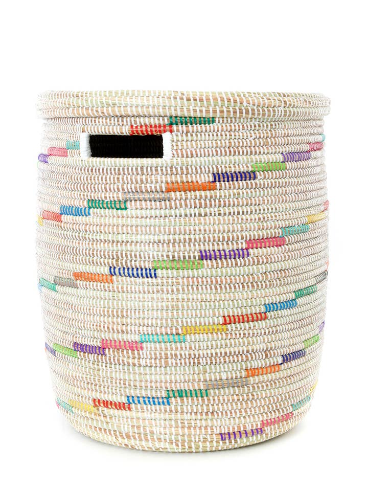 Vanilla Sugar Swirl Flat Lid Storage Basket for wholesale by African Modern