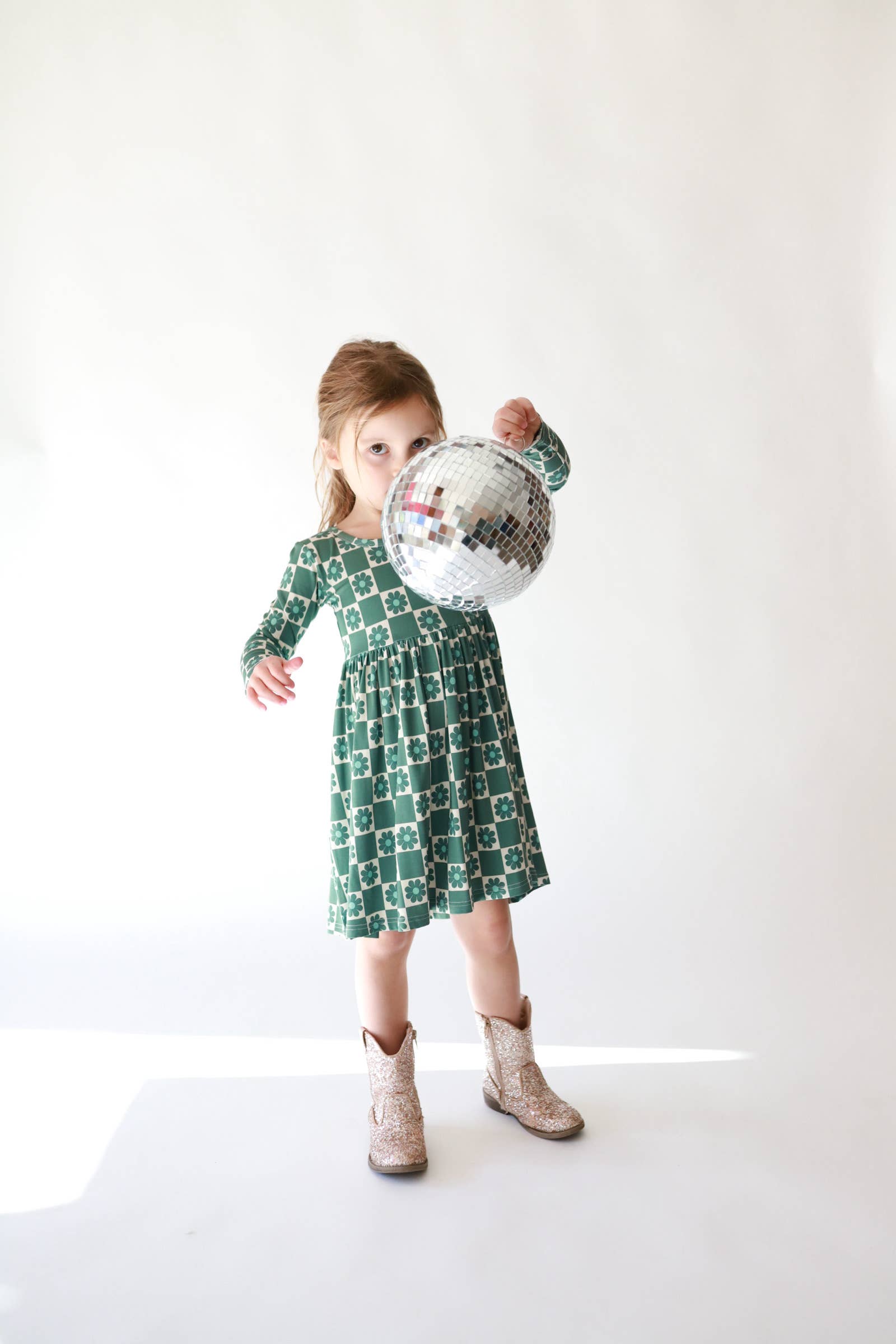 Polished Prints – wholesale Klänning – Barn – Rutig klänning, flickkläder, våren 2025, småbarnsklänning5