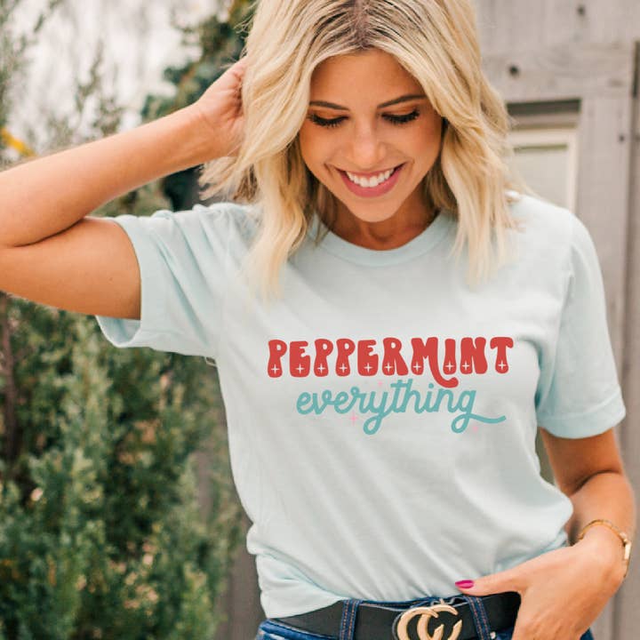 Hortelã-pimenta de Natal, tudo, camiseta gráfica, 2 cores, estojo por atacado de Top Crate