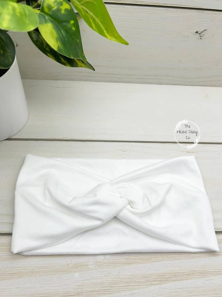 Ivory Front Knot Headband for wholesale by The Hazel Daisy Co