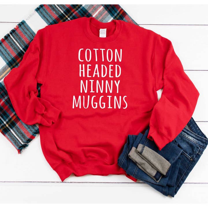 With Love Louise - Wholesale Graphic Sweatshirt - Unisex - Cotton Headed Ninny Muggins Christmas Elf Sweatshirt