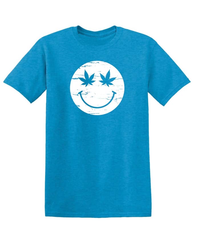Feelin Good Tees - Wholesale Screen Printed T-Shirt - Unisex - Weed Smile Face18