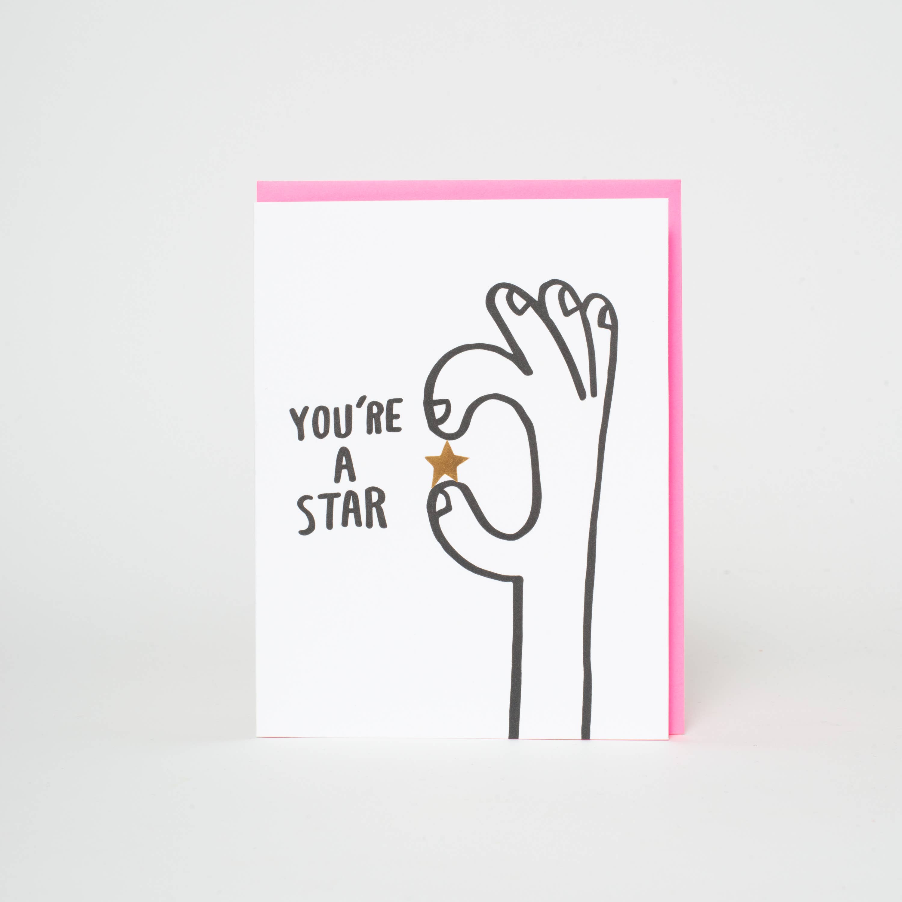 Egg Press Manufacturing - Wholesale Encouragement Card - You're A Star Letterpress Greeting Card by Ashkahn1