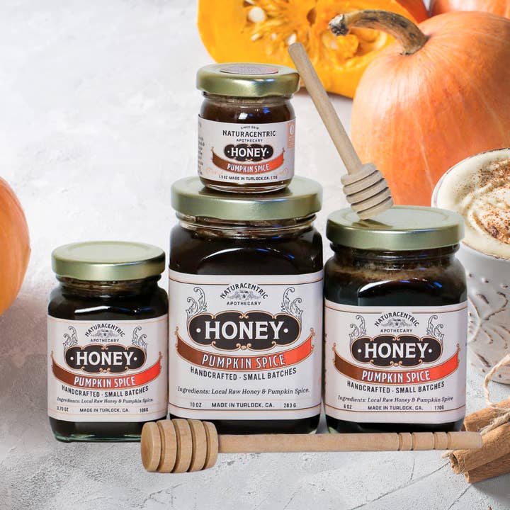 Miel infusé aux épices à la citrouille pour la vente par Naturacentric