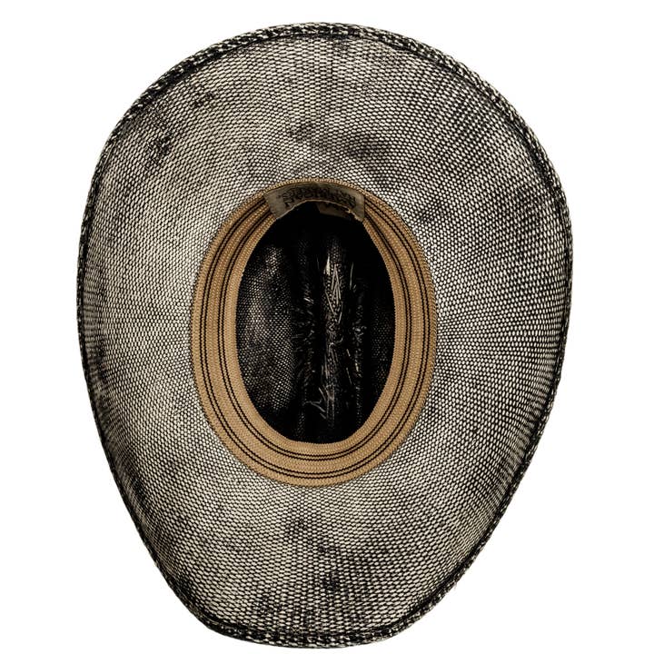 Grey Distressed Bangora Straw Hat - Style Moonwalk for wholesale on Faire6