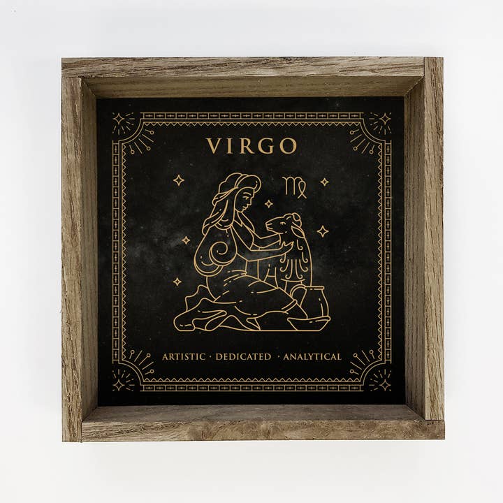 Virgo Zodiac Horoscope Sign Canvas and Wood Wall Art for wholesale by Hangout Home