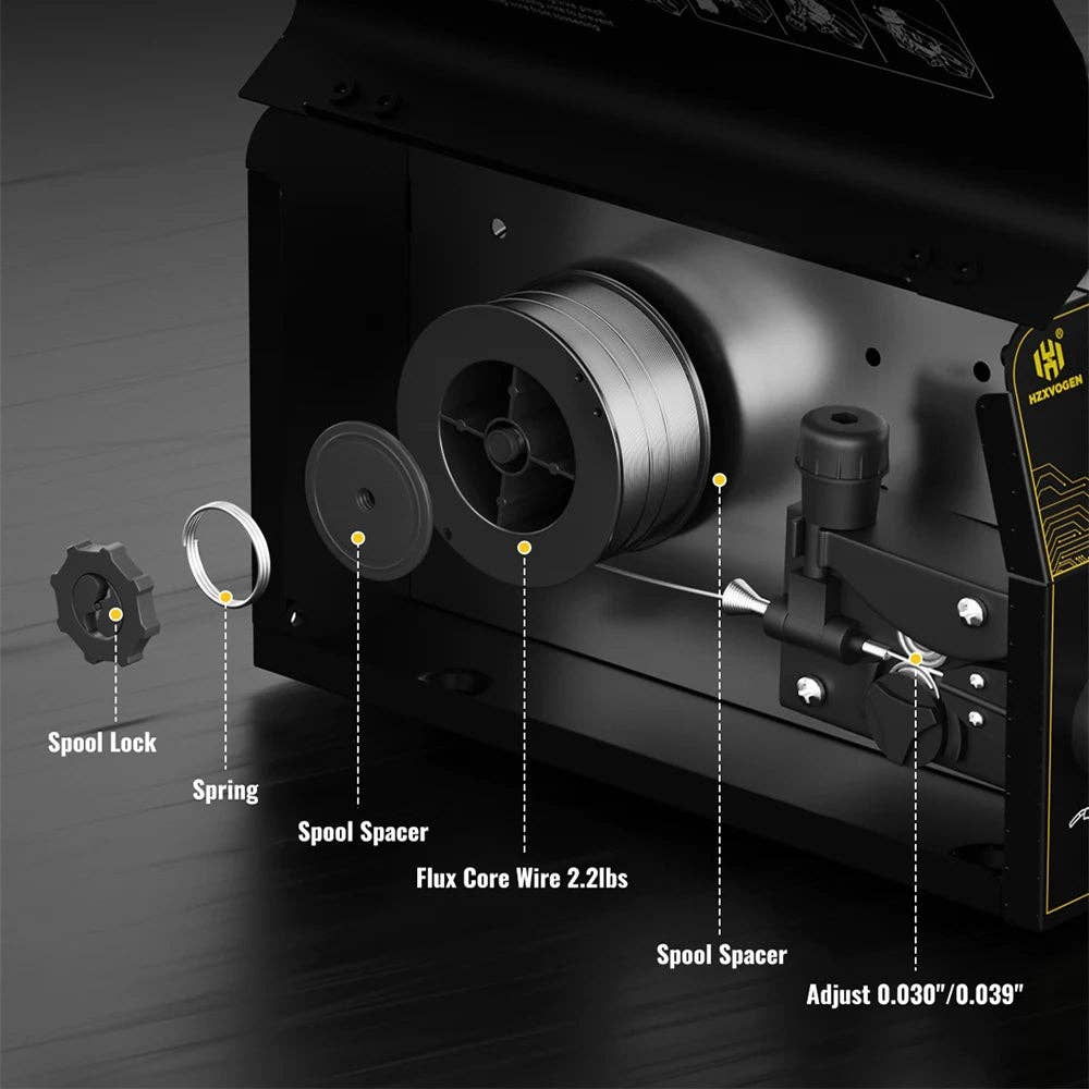 American Smart - Wholesale Kitchen Appliance - HZXVOGEN HVM140 3 in 1 Semi-Automatic Inverter Mig Welding Machine MMA/Gasless MIG/Lift TIG IGBT Non Gas Welder Synergy Tool6
