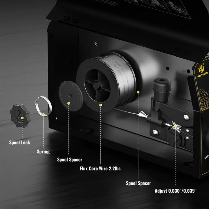 American Smart - Wholesale Kitchen Appliance - HZXVOGEN HVM140 3 in 1 Semi-Automatic Inverter Mig Welding Machine MMA/Gasless MIG/Lift TIG IGBT Non Gas Welder Synergy Tool6