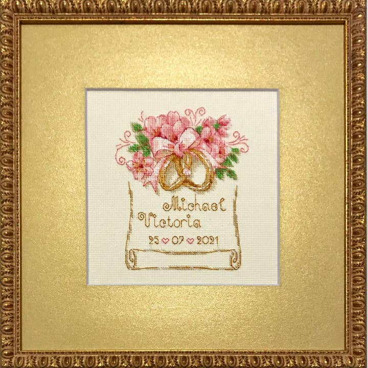 RIOLIS - Venta al por mayor Material para bordado/punto de cruz - Kit de Punto de Cruz de Riolis 1926 Anillos de Boda2