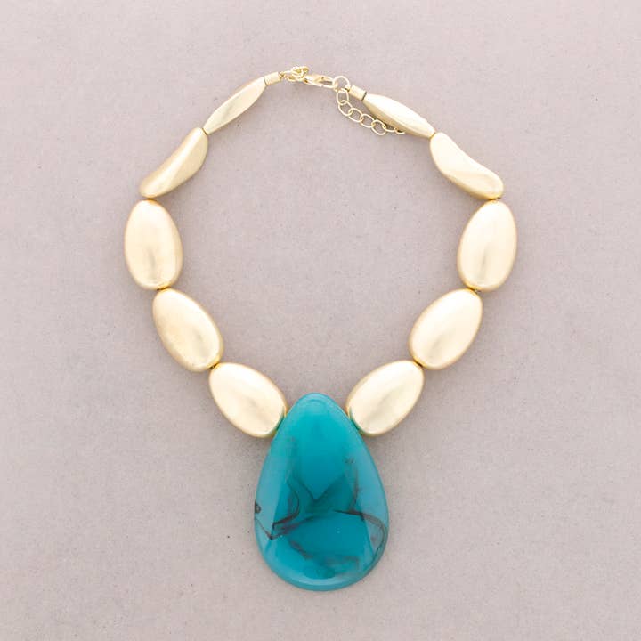 Sonata - Wholesale Snap Jewelry - Metal Resin Beaded Necklace4