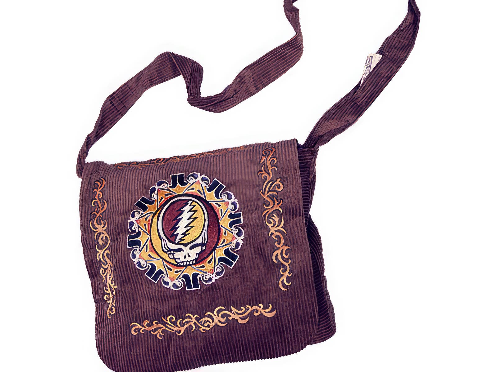 Gypsy Rose – Sacola - Unissexo por atacado – SACOLA DE VELUDO COTELÊ GRATEFUL DEAD COM BORDAR SEU ROSTO