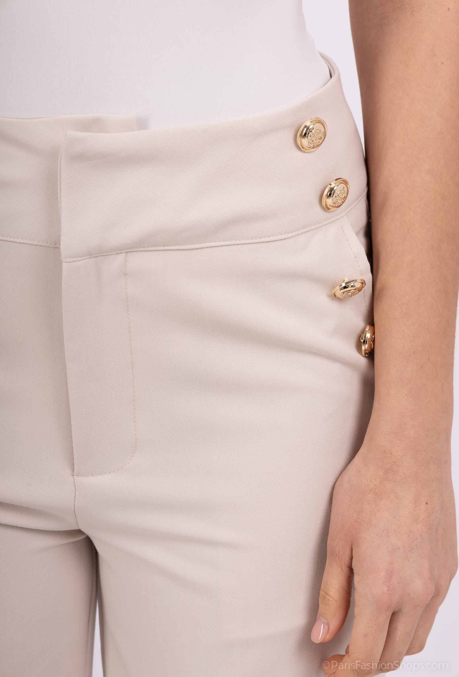 Afinity – wholesale Suit trousers – women's – Women's tailored pants with decorative buttons A3307PT–chic11