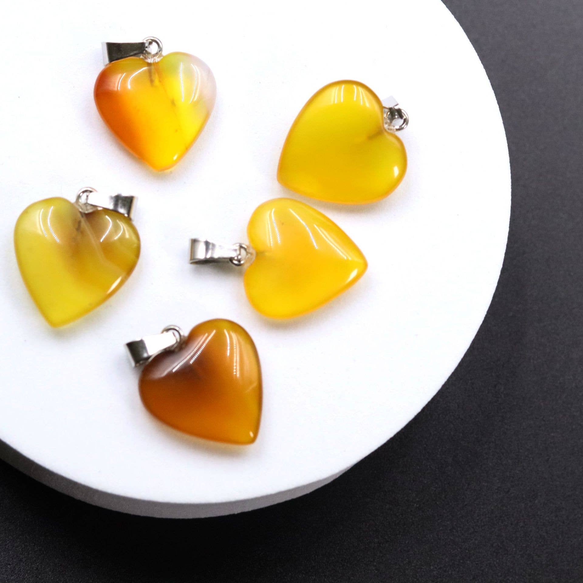 Gemcohub – wholesale Spiritual stone/crystal – Amethyst Pendant Agate Heart Necklace Natural Stone14