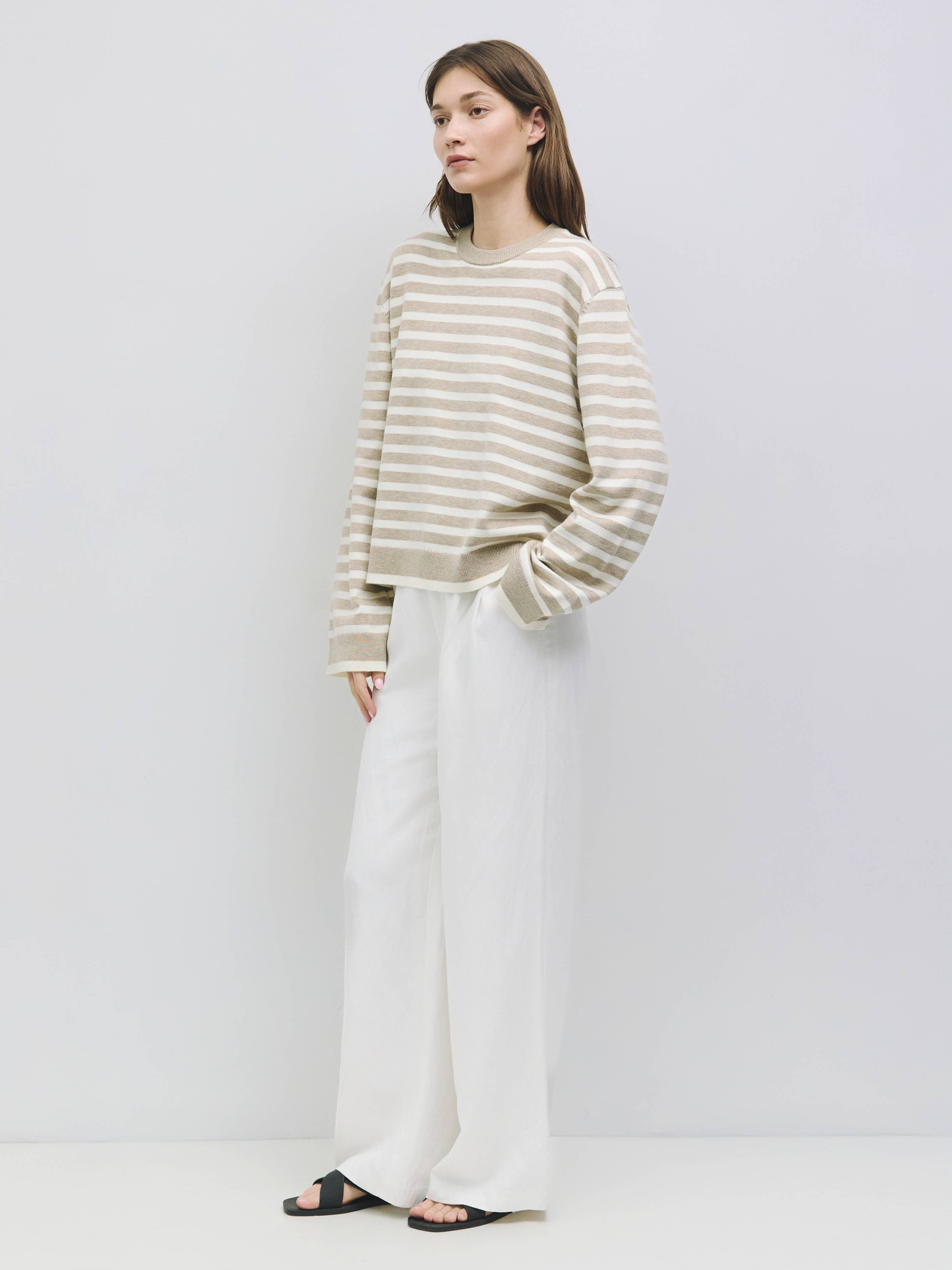 MOD REF - Wholesale Knit Sweater - Women's - The Klein Sweater | Striped Boyfriend Sweater6