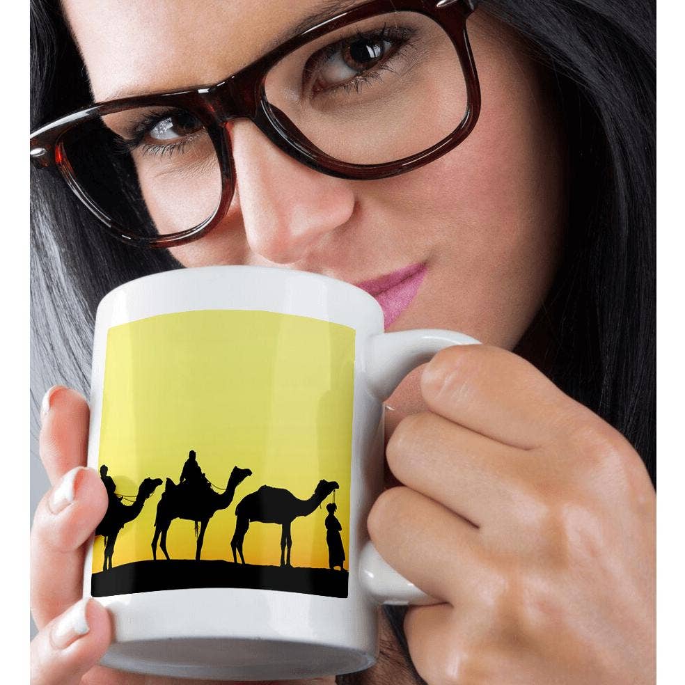 3dRose - Wholesale Coffee Mug - 3dRose, Camels and driver at sunset, Thar Desert, Jodhpur, -AS10 AJE0277 - Adam Jones, Mug9