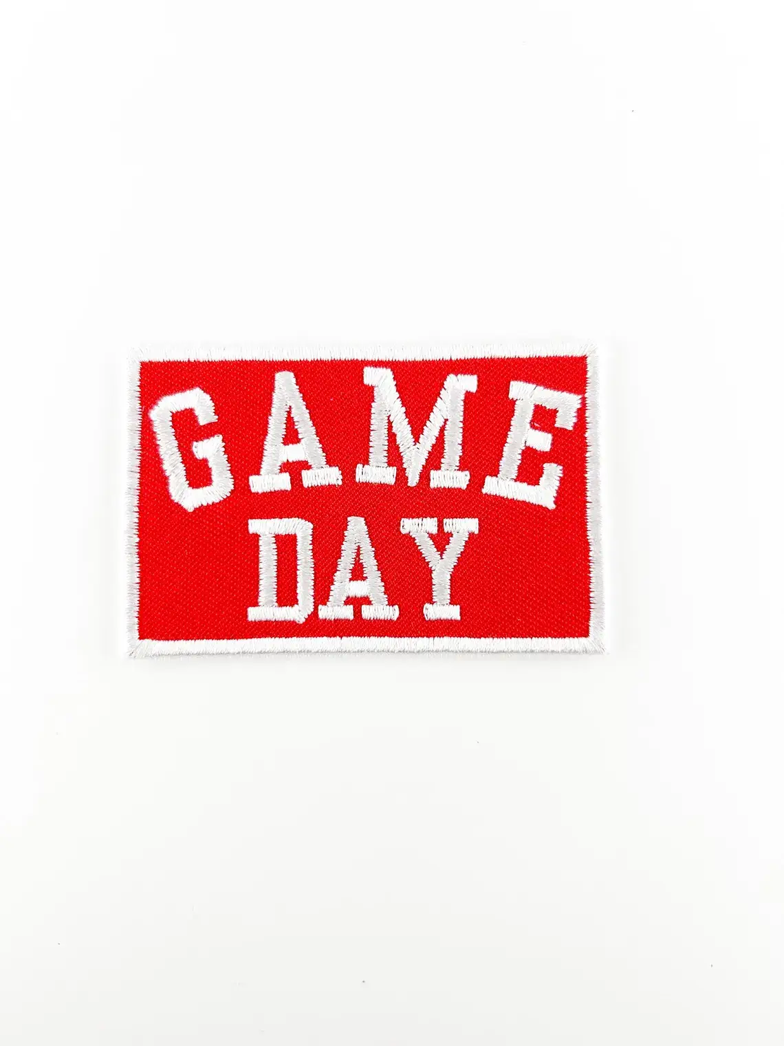 Field Trip Threads - Wholesale Patch - Red Game Day Embroidered Iron-On Patch Football Tailgate1