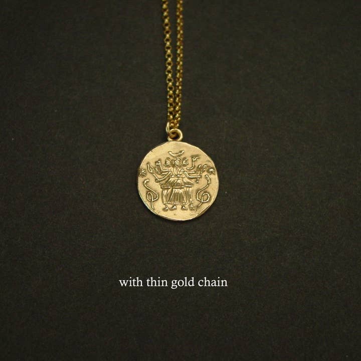 Vis a Vis Jewelry – Colar pingente/pendente por atacado – Colar Moedas Hecate - Esculpido à Mão3