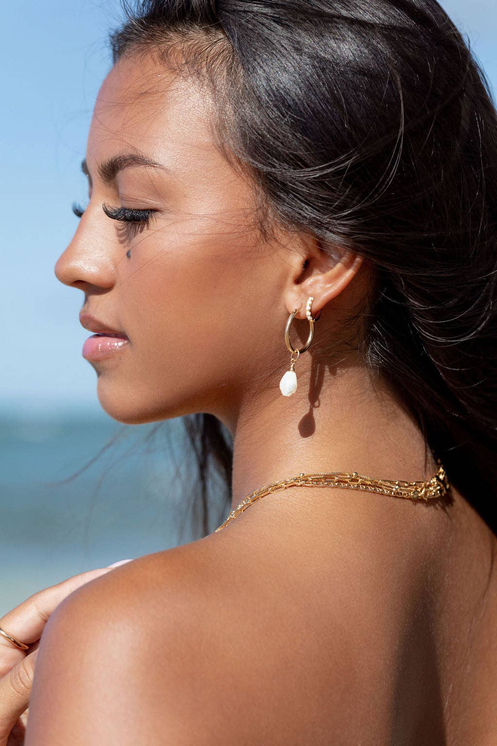 Ke Aloha Jewelry – wholesale Hoop earrings – Sterling Silver Latch Pikake Hoop Earrings - Healani4