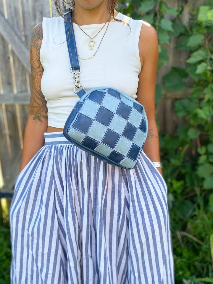 ChackMate Leather Fanny Pack - Poolside Blue for wholesale by Grooves & Grain