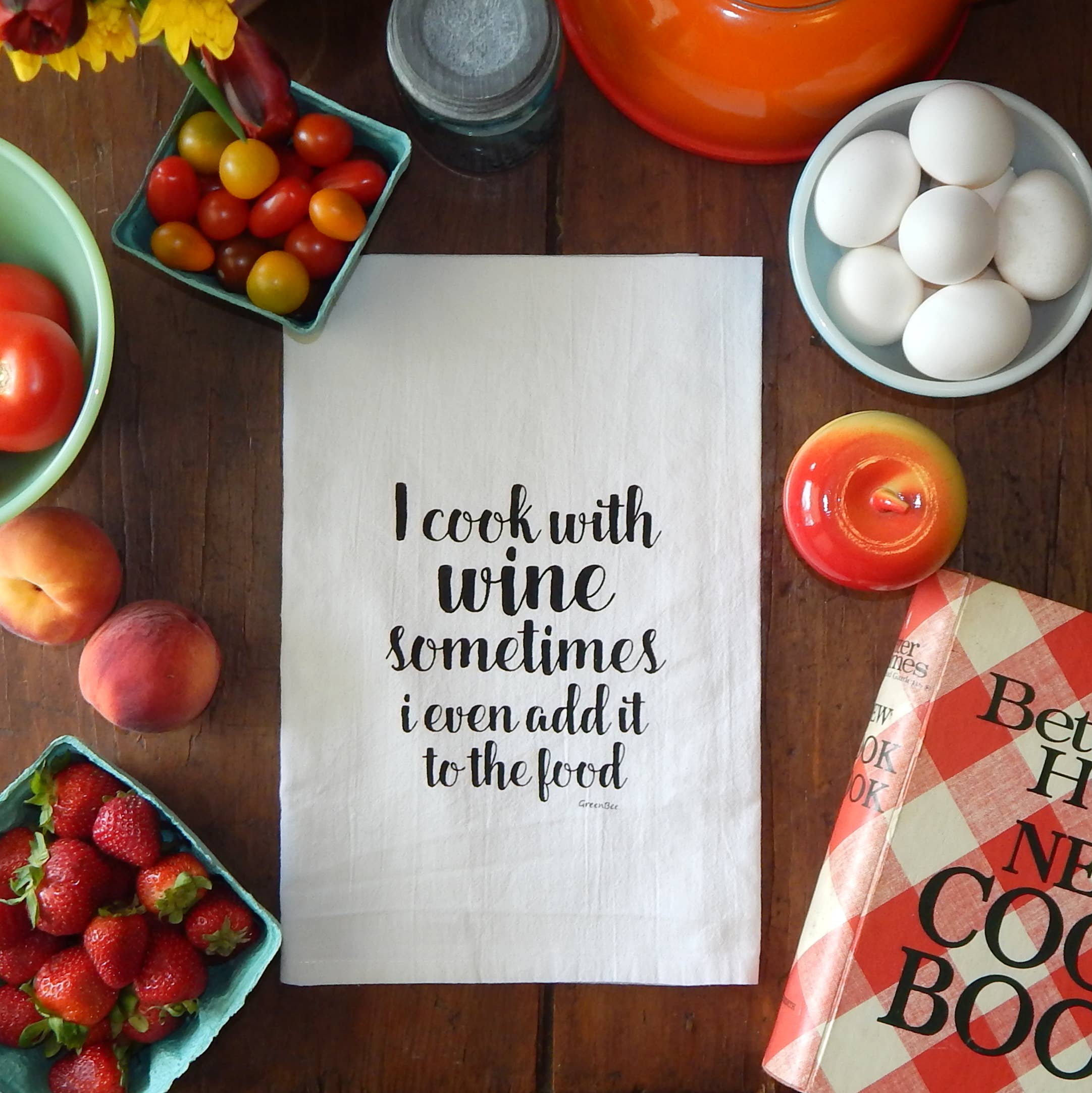 Black Wine Cooking Kitchen Towel | Tea Towels | Sassy Dish Towels for wholesale on Faire2