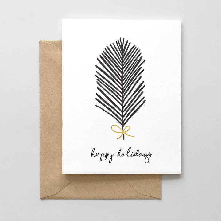 Hello Paper Co. - Wholesale Season's Greetings Card - Holiday Fern Greeting Card0
