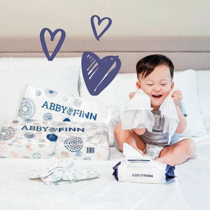 Lingettes pour bébé - 99,7 % d'eau - emb. de 4 (288 lingettes) pour la vente par ABBY&FINN