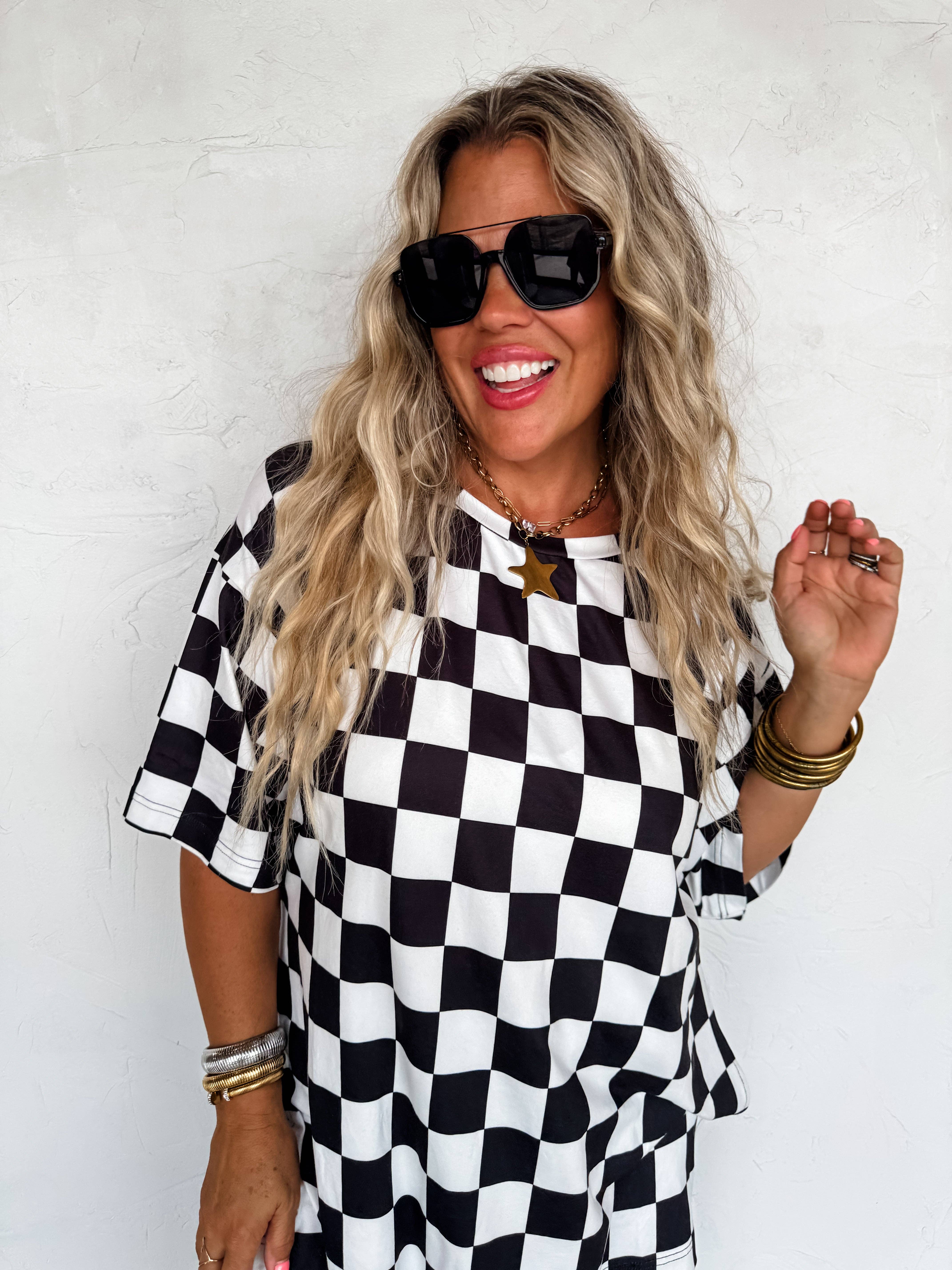 BLAKELEY - Wholesale Tunic - Women's - CHECK BABE SIDE SLIT TOP22