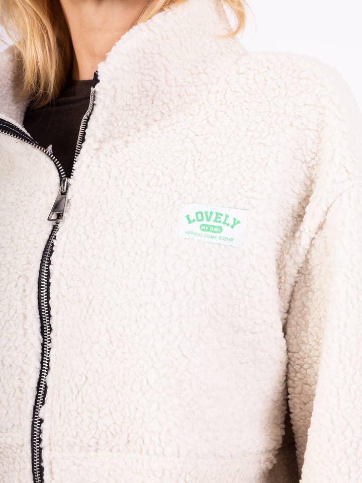 Pépouz' Paris - Wholesale Fleece - Women's - Fleece jacket with zipper closure and patch PV25604