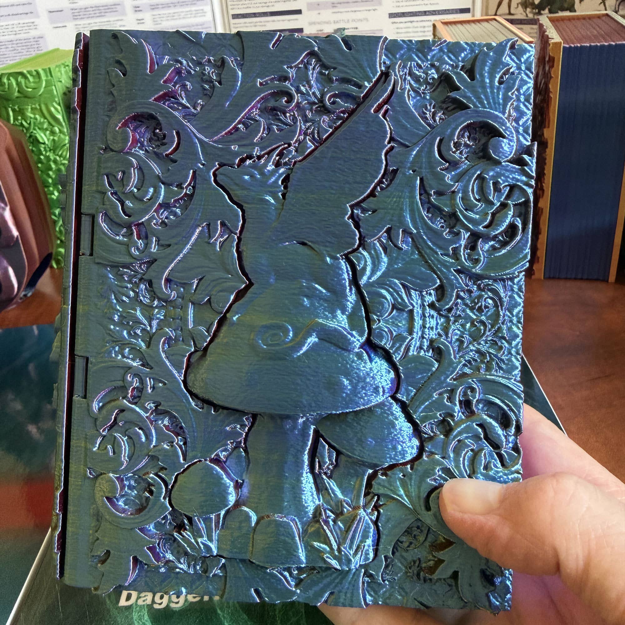 American Carver LLC - Wholesale Dice - Fey Dragon Reforged Tome: TTRPG, MTG, Pokemon, D&D Gaming!4