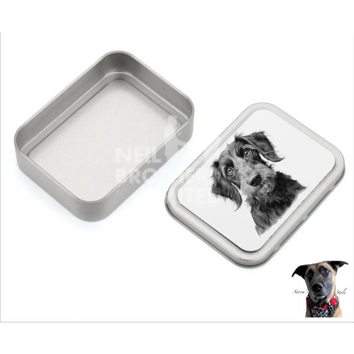 Storms Style - Wholesale Pet Treat Jar - Dog - Black and Grey Small Dog Metal Treat Tin - lots of breeds18
