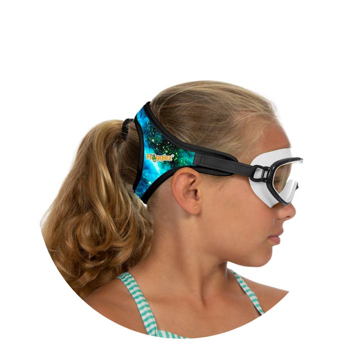 Blue Galaxiez Navigatorz Half Swim Mask Ages 4-10 for wholesale by FROGGLEZ Swim Goggles