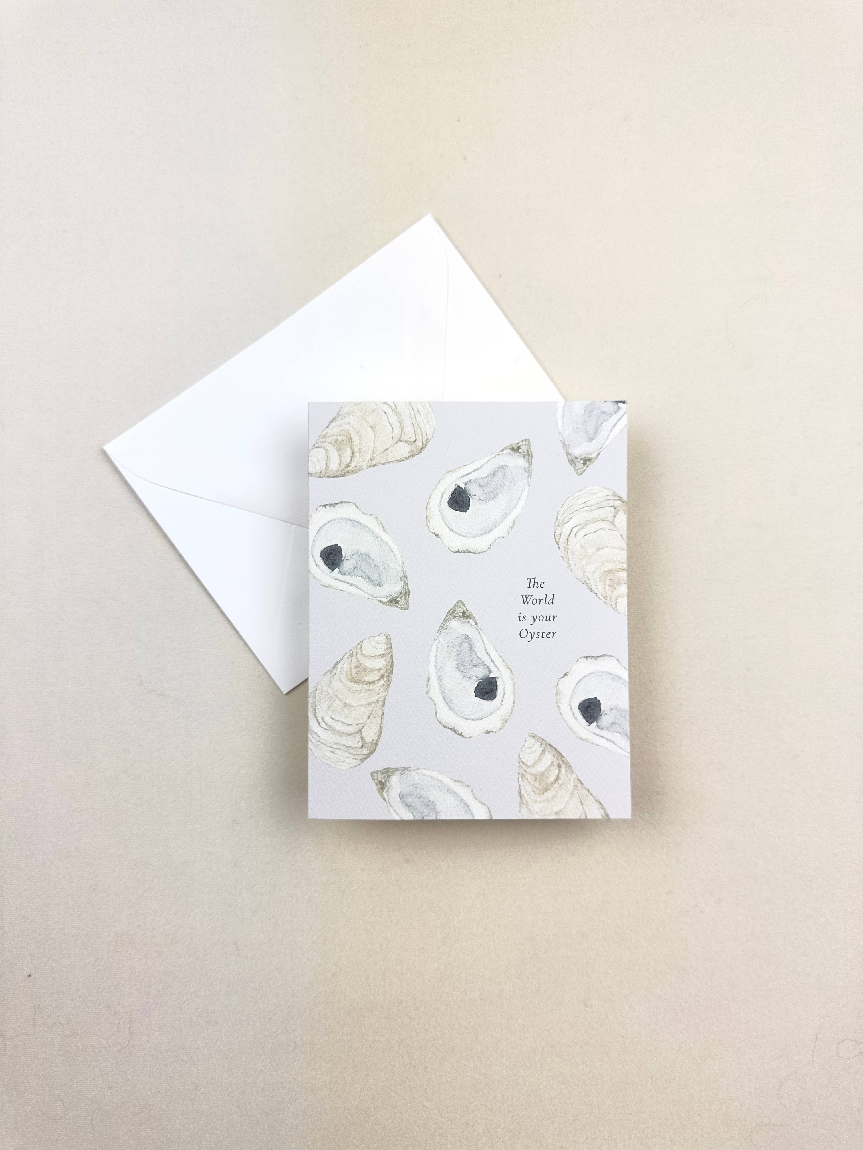 Korynne and Company - Wholesale Encouragement Card - The World is Your Oyster Watercolor Greeting Card3