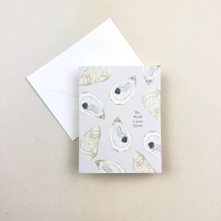 Korynne and Company - Wholesale Encouragement Card - The World is Your Oyster Watercolor Greeting Card3