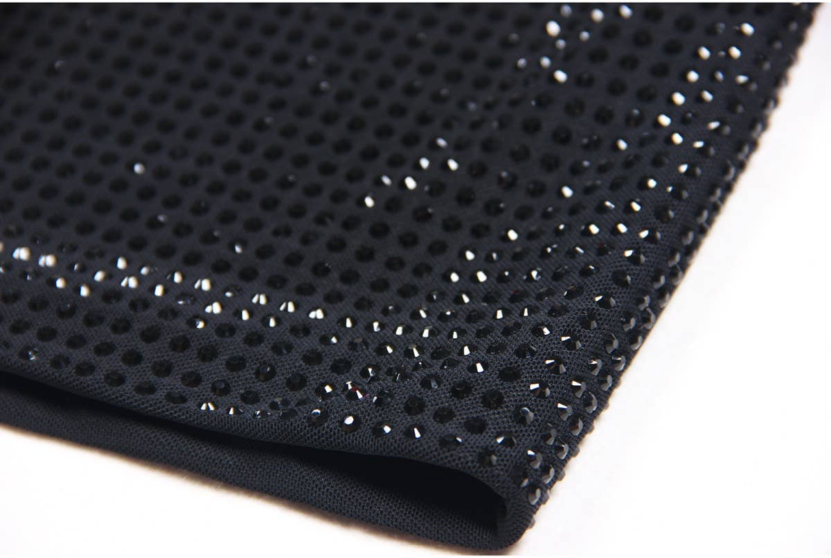 Noir Ensemble chemisier et jupe en maille diamant SET70Y pour tenue décontractée en vente sur Faire19