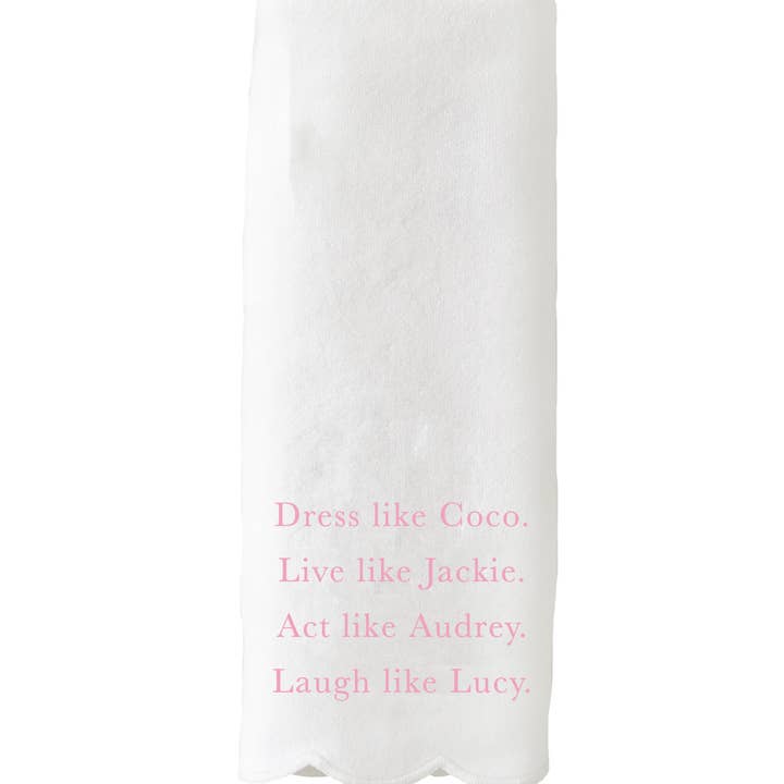 Scalloped Guest Towel - Dress Like Coco (Pink) for wholesale by Toss Designs