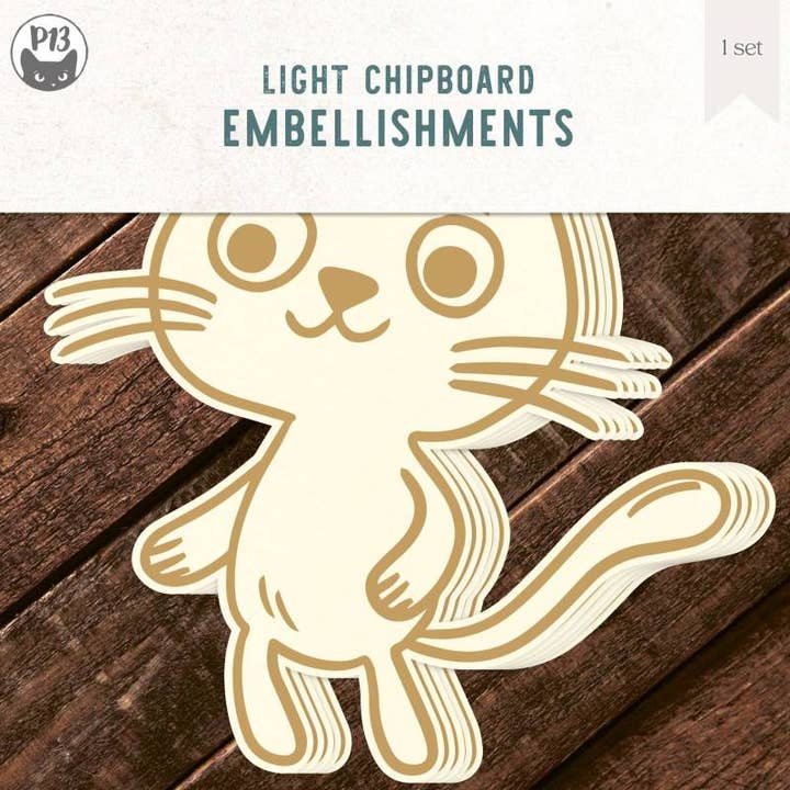 Light Chipboard Banner Happy Halloween - Cat, 6X6", 5Pcs for wholesale by P13