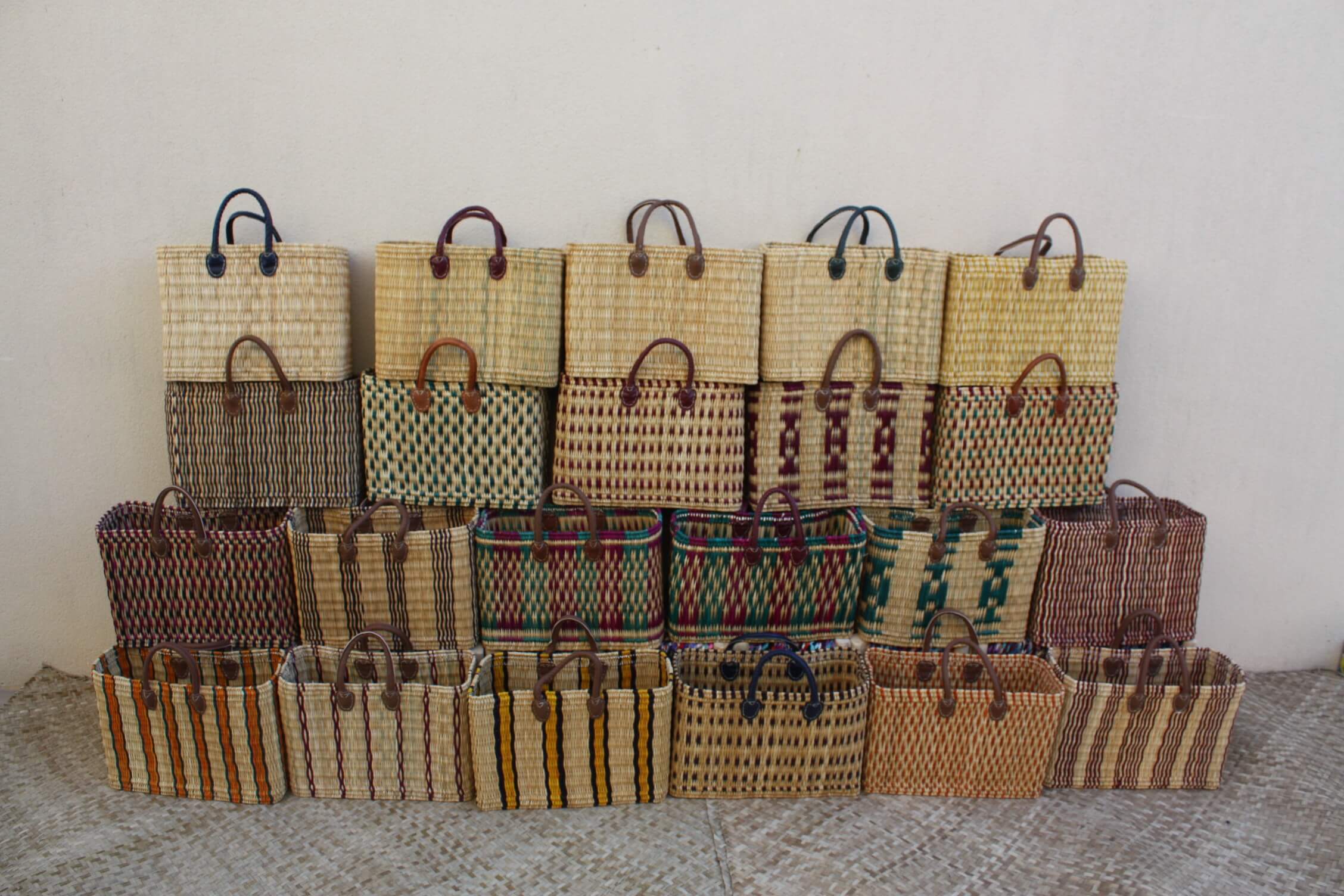 Boutique Huléti – wholesale Livsmedels-/Shoppingväska – XXL stor solid korg i flätat rotting – idealisk för marknad, shopping och stranden – handvävd8